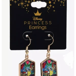Disney Beauty And The Beast stainglass Hook Earrings