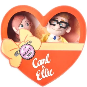 Disney Pixar Up Carl and Eliie Valentines Day  plush set in heart shaped Box