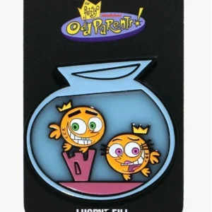 Nicklelodeon Fairly Odd parents cosmo and wanda lucid fishbowl enamel pin
