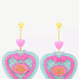 Whatever Makes you Happy Polly Pocket  Heart compact Acrylic Earrings