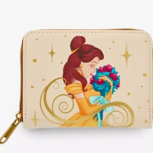 Loungefly Disney Beauty And The Beast-- Belle Bouquet Mini Zip wallet