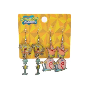 spongebob squarepants 4 piece hook earring set